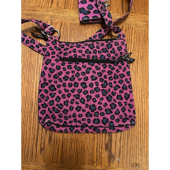 Vera Bradley Purple/Blue Cheetah Crossbody And ID Keyring - Picture 5 of 7